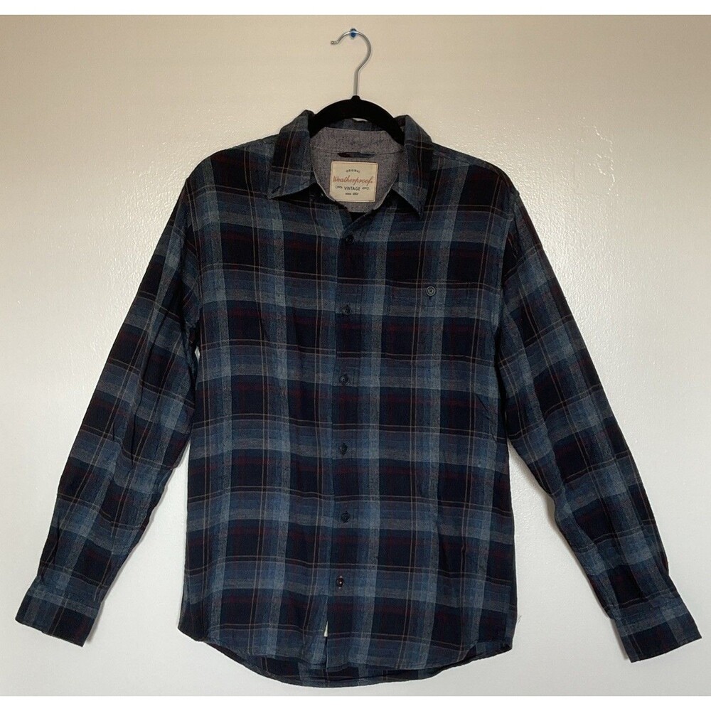 Weatherproof Long Sleeve Plaid Cord Shirt - Size S